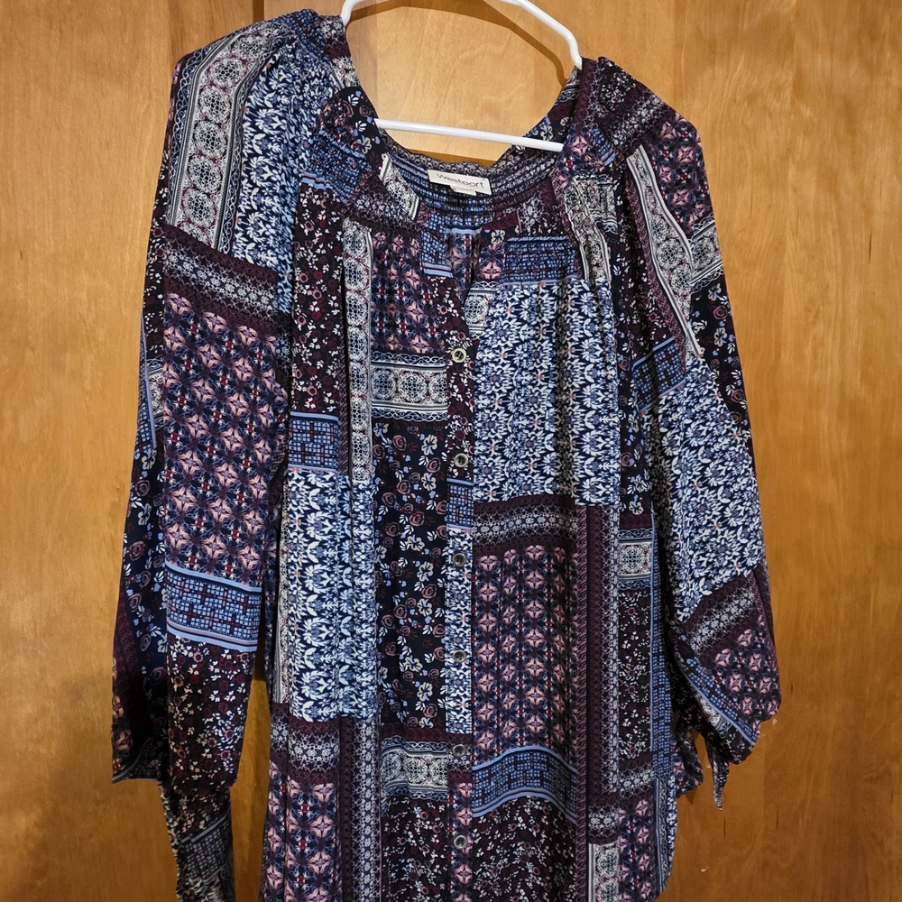Maurices Multicolor Patchwork Blouse